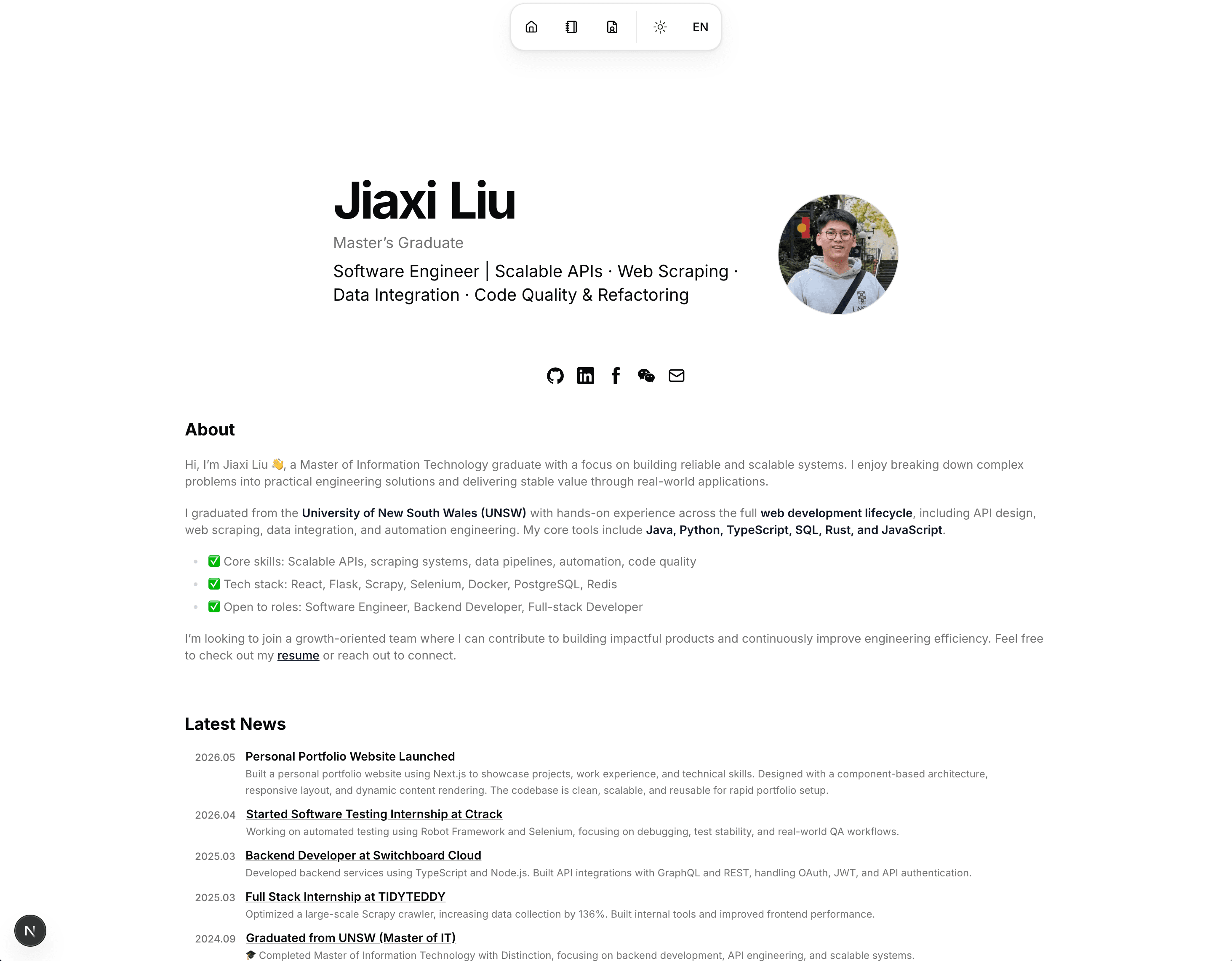 Personal Portfolio Website
